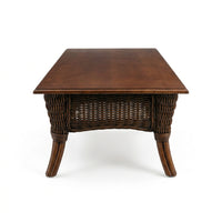 Wood and Rattan Coffee Table
