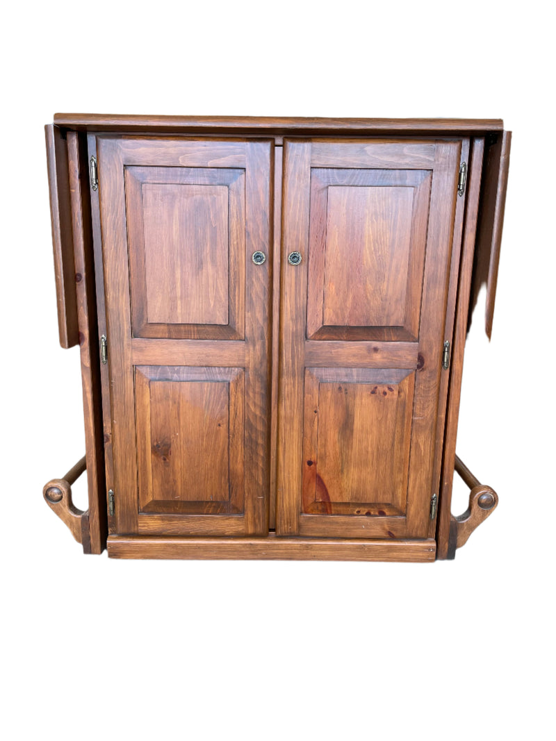 Solid Wood Portable Liquor Cabinet/Bar