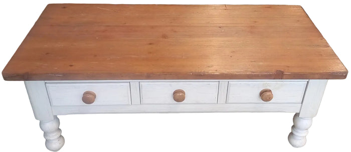 Wooden Coffee Table with 3 Drawers