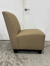 23 In. Wide Armless Accent Chair With A Curved Back And Upholstered Block-Like Profile