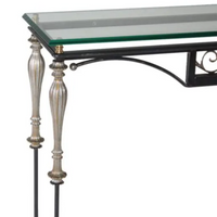 Glass and Forged Steel Console Table