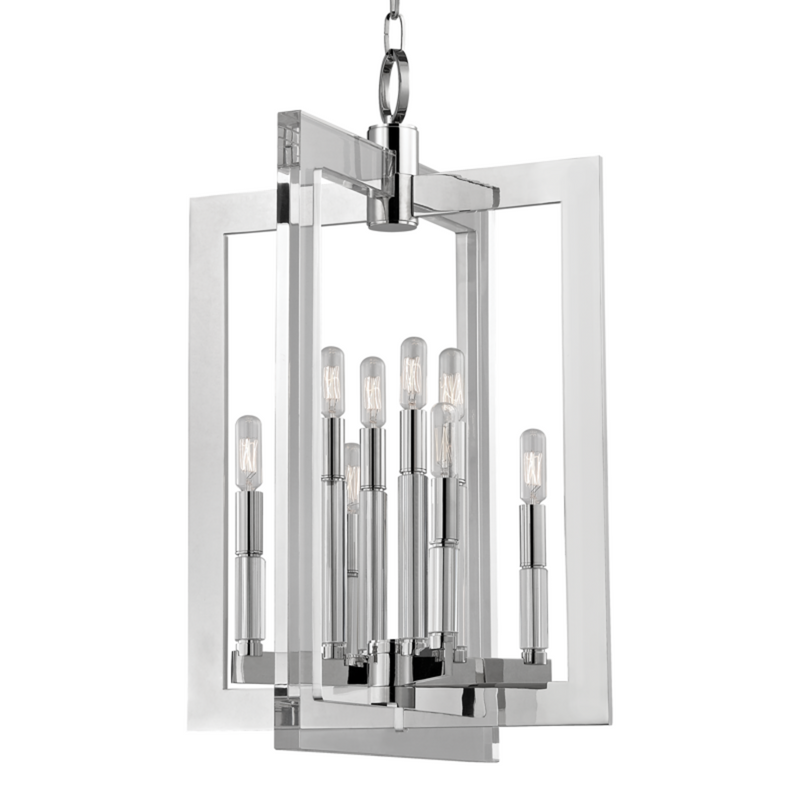 Modern 8-Light Chandelier - Metal and Acrylic