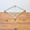 Glass Acrylic Side Table- Silver