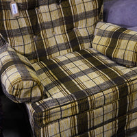 35-inch W Fabric Lounge Chair in Checkered Beige