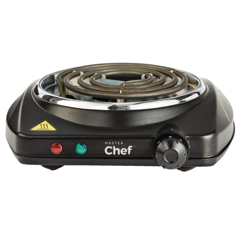 MasterChef 1000W Single Burner Hot Plate- Black