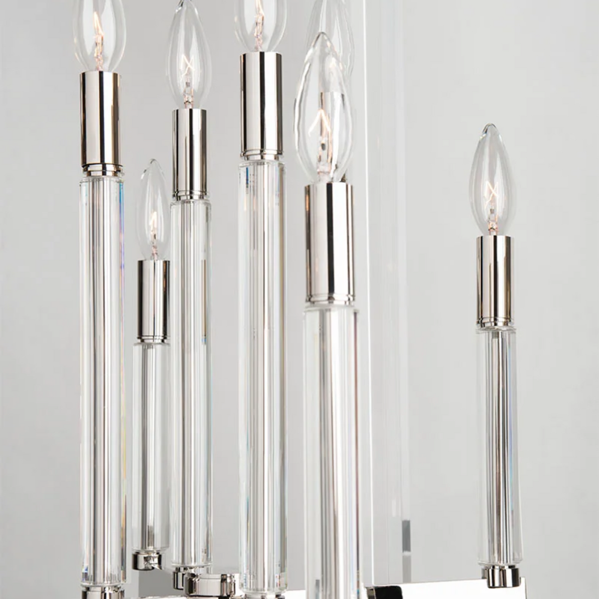 Modern 8-Light Chandelier - Metal and Acrylic