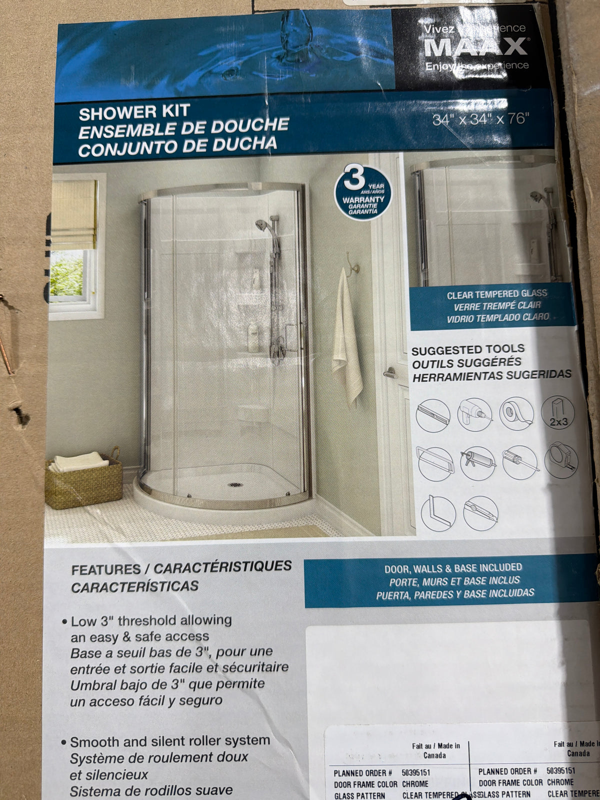 Iris 2 Corner Shower Stall Kit