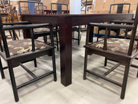 Stunning Wood Dining Table with Cane Inset and 6 Chairs