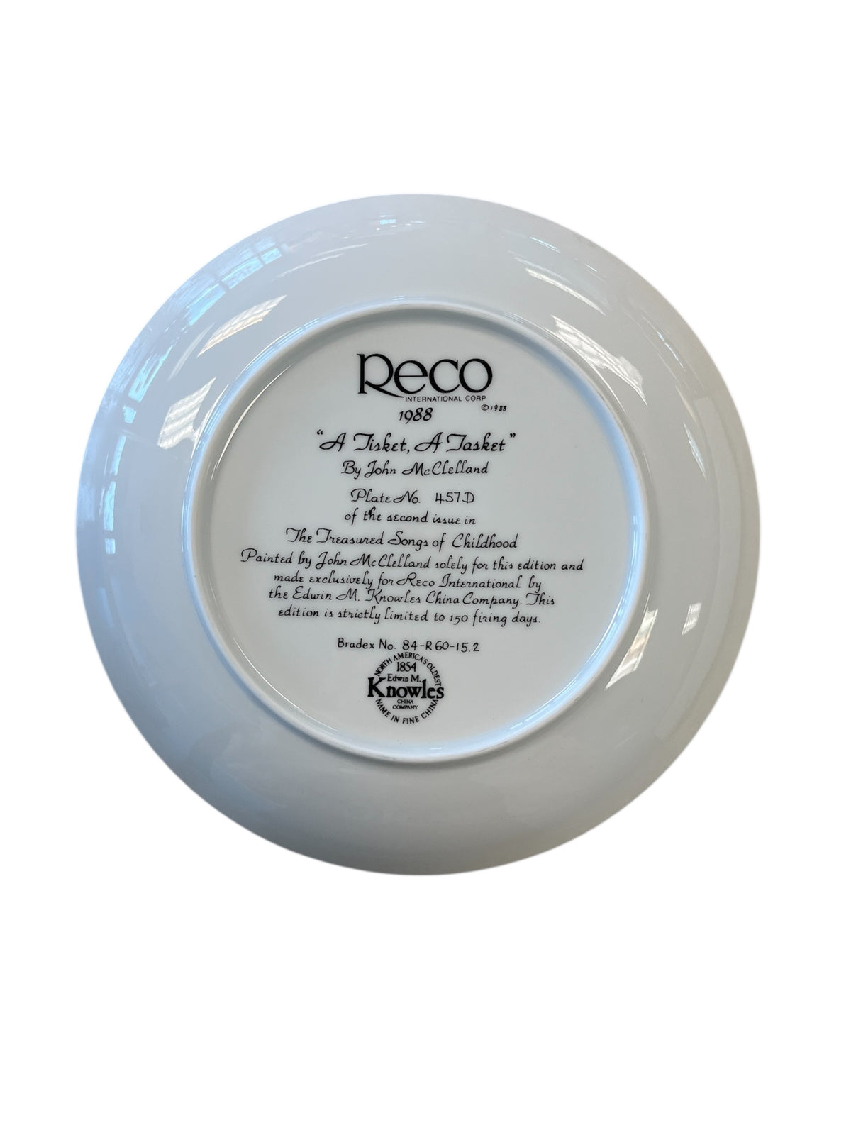 John McClelland "A Tisket, A Tasket" Collectors Plate