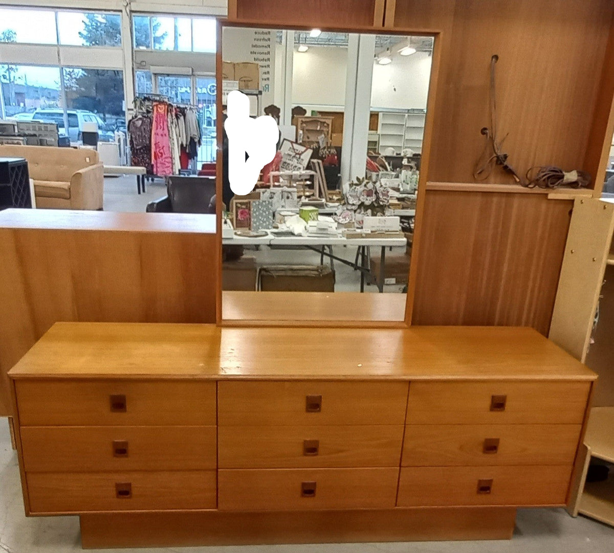Teak 9 Drawer Dresser