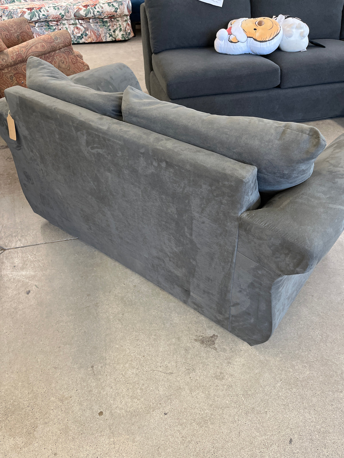 60"W Dark Grey Loveseat Sofa
