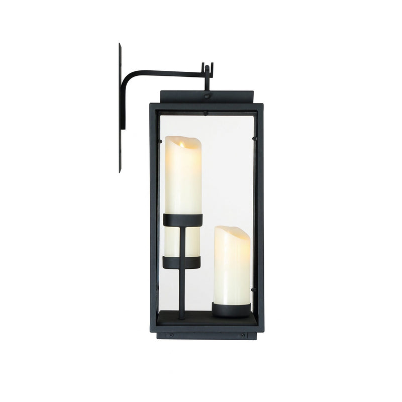 Cathedral 3-Light LED Lantern w/ Wall-Mount Bracket in Black