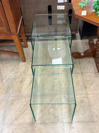 Clear Glass Bent Waterfall Table Set