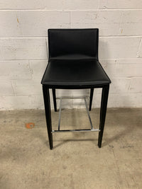 Black Faux Leather Bar Stool