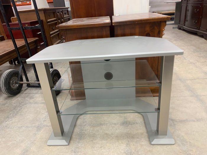 Grey Wood And Glass TV Stand