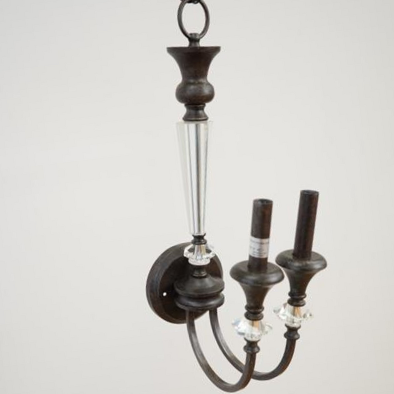 Brushed Brass Crystal Wall Sconce