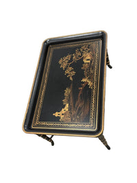 36-Inch Vintage Chinoiserie Trap-Top Coffee Table