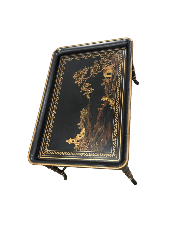 36-Inch Vintage Chinoiserie Trap-Top Coffee Table