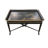 36-Inch Vintage Chinoiserie Trap-Top Coffee Table