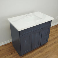 36-inch Bathroom Vanity w/ Stone Countertop in Grey