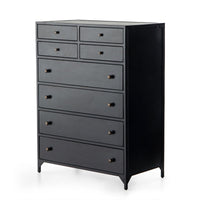 Belmont 36-inch W Tallboy 8-Drawer Iron Dresser in Black