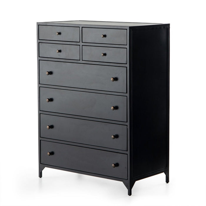 Belmont 36-inch W Tallboy 8-Drawer Iron Dresser in Black
