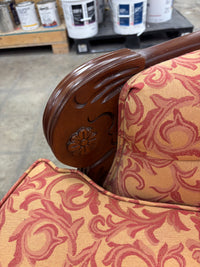 French Victorian-Style Orange Sofa