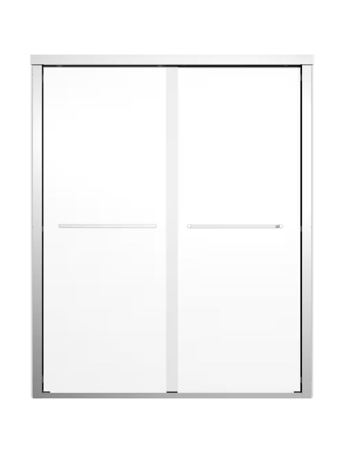 Mirolin Maynor 56" 60" W x 73" H Framed Sliding Bypass Shower Door with Clear Glass, Chrome Trim