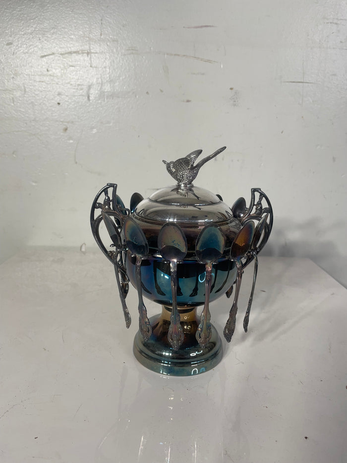 Silver Plated WM. A Rogers Bird Lid Bowl