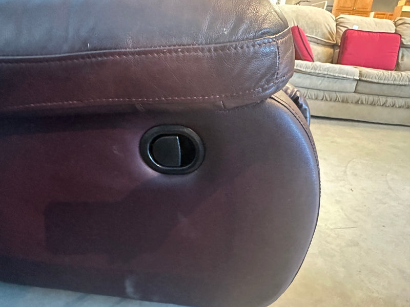 Burgundy Faux Leather Reclining Sofa