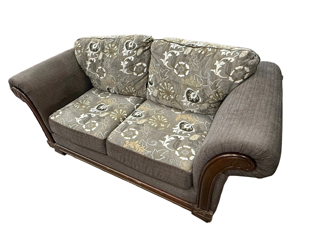 Damask Motif Traditional Styled Loveseat