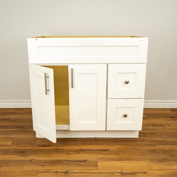 36" Vanity Cabinet Without top in White