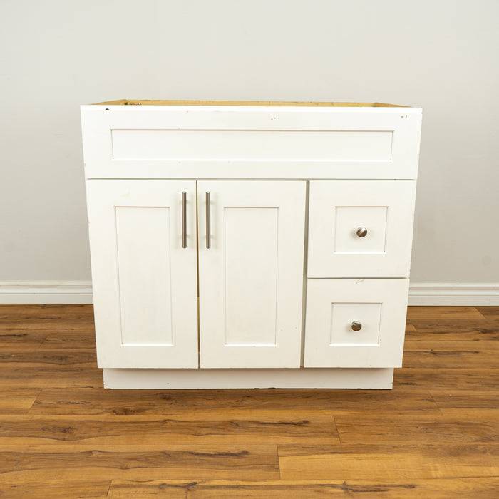 36" Vanity Cabinet Without top in White