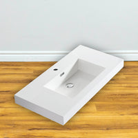 36" Solidtech Single Sink - White