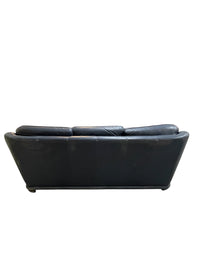 Navy Blue Faux Leather 3-Seater Sofa