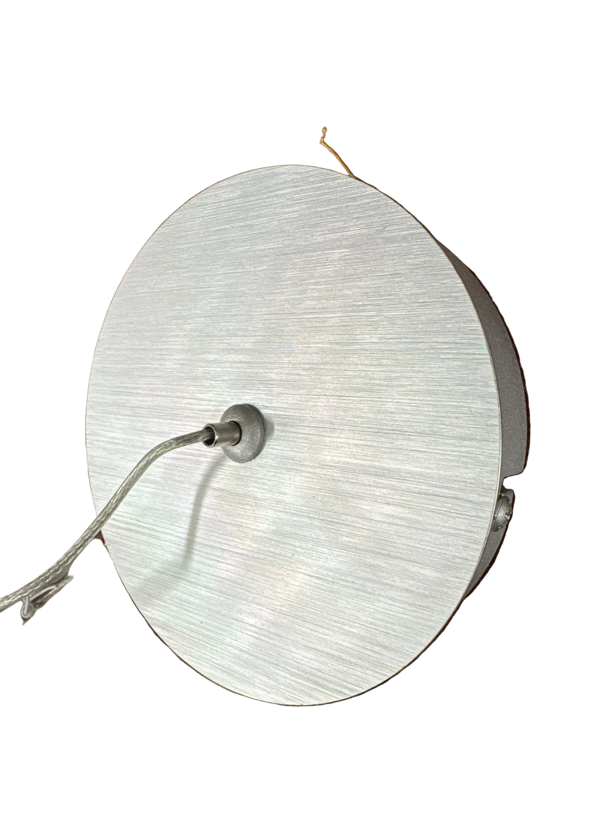 Modern Silver Pendant Light Fixture With A Textured Cylindrical Base.