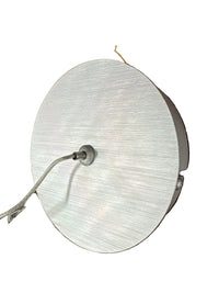 Modern Silver Pendant Light Fixture With A Textured Cylindrical Base.