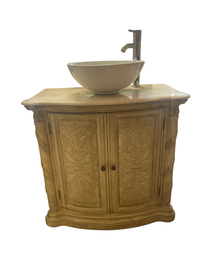 Natural Stonetop Carved Bathroom Vanity