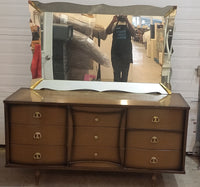 Vintage Mid-Century Modern Dresser with 9 Drawers