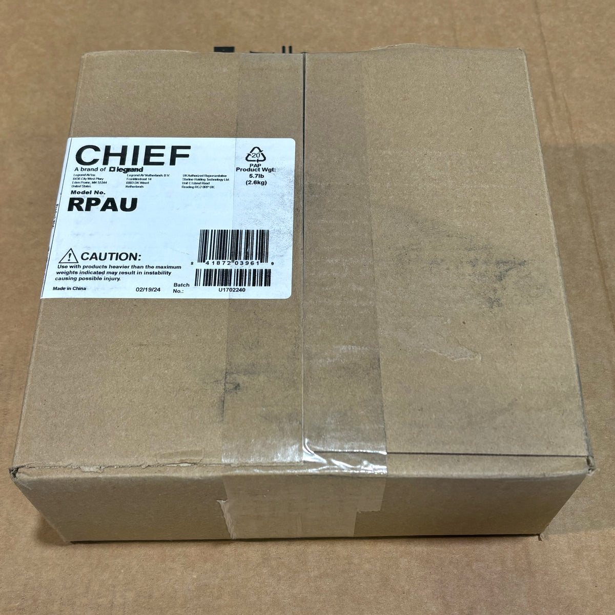 Chief RPAU Universal Ceiling Projector Mount – Black