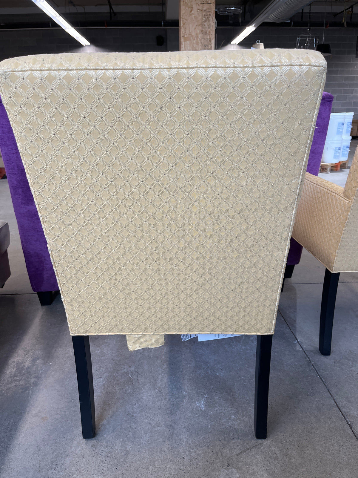 25"W Yellow Embroidered Accent Chair