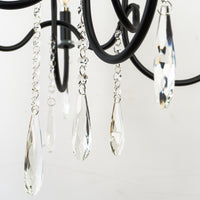 5-Light Chandelier w/ Crystals in Matte Black