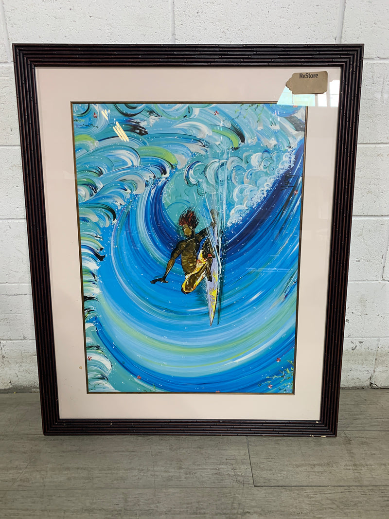 Surfers wave painting