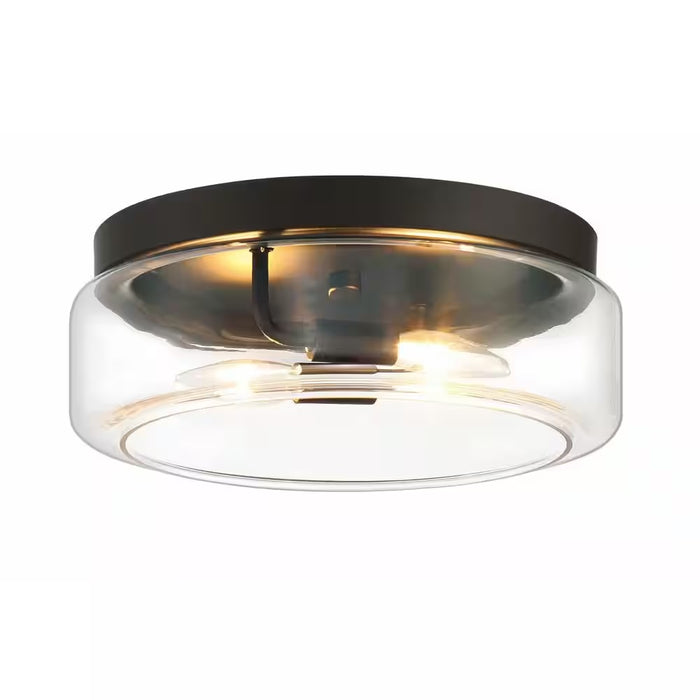 13-inch 2-Light Ceiling Flush Mount in Matte Black