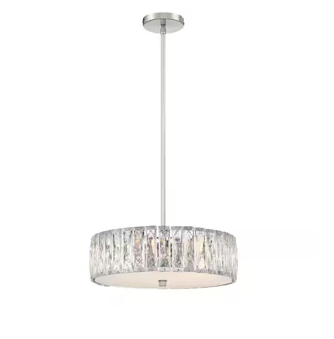 5-Light Chrome Pendant with Clear Crystal Shade