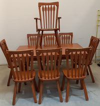 Wooden Dining Table with 9 Chairs