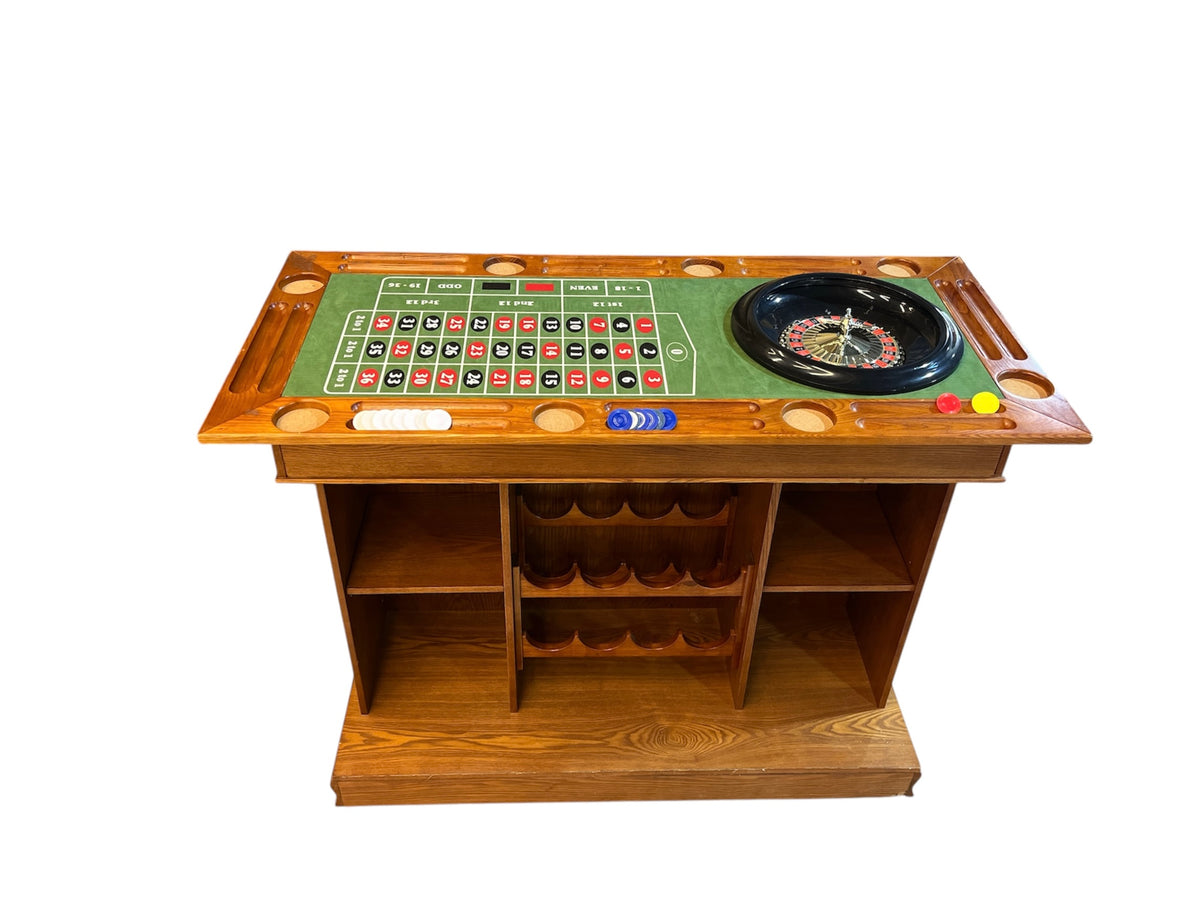 Solid Oak Casino Game Bar Table - Multifunctional