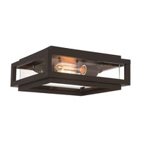 Rockwell 2-Light Outdoor Flush Mount Ceiling Light in Black 39649