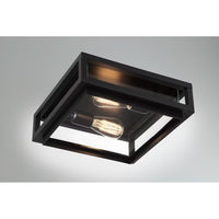 Rockwell 2-Light Outdoor Flush Mount Ceiling Light in Black 39649