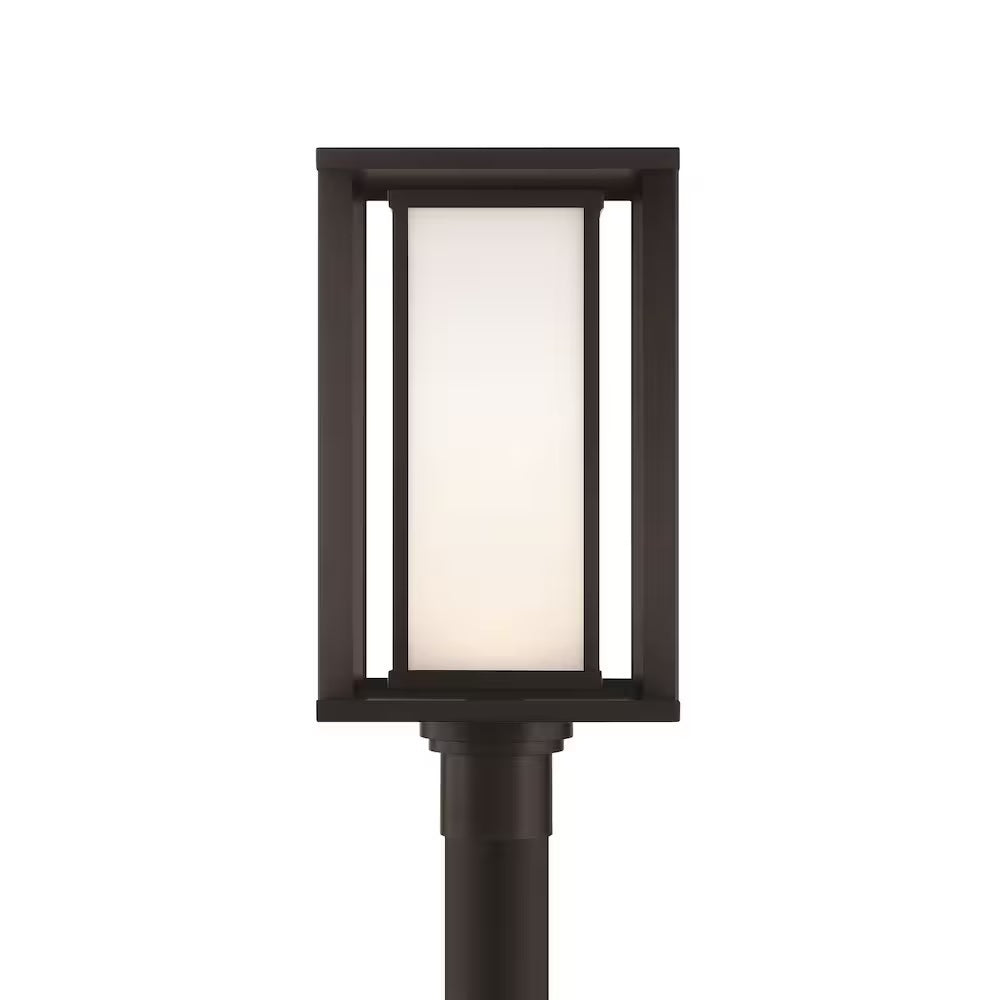 Paxton LED Outdoor Post Lantern in Black w/ Frosted Glass 39652